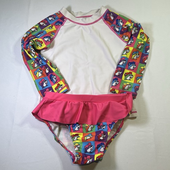 Girls Bucees 2T Swimsuit Two Piece Small Retro Y2K Colorful Print - Picture 1 of 5